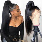 sdamey 360 Straight Lace Front Wigs Human Hair HD Transparant Full Lace Wigs For Women 200 Density Wigs Human Hair Pre Plucked With Baby Hair 12A Brazilian Virgin Hair Natural Color 22inch