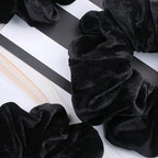 IVARYSS Extra Large Scrunchies for Women's Thick Hair, Premium Velvet Soft Jumbo Scrunchy, XL 6 inch Big Elastic Band Hair Accessories, 4 Pack, Black
