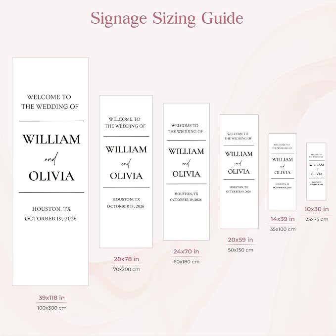 Custom Wedding Welcome Sign Fabric Linen Banner - Image 8