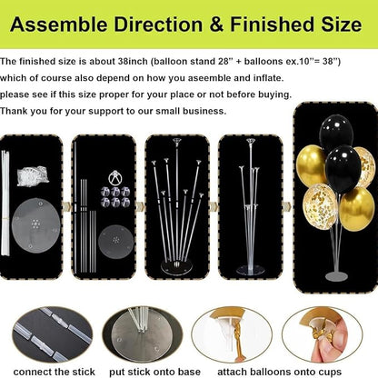4 Set Black and Gold Party Decorations, Balloons Centerpieces - Image 3