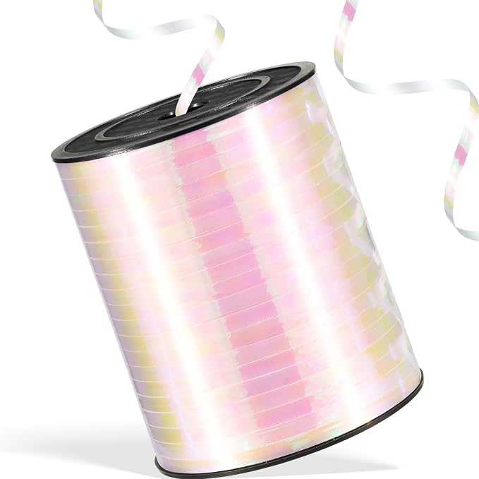 600 Yards Iridescent White Curling Ribbon 1/5‘’ Iridescent White Balloon String by Unknown