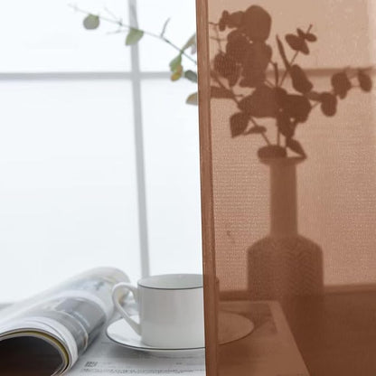 SpaceDresser Brown Sheer Curtains 4 Panels Rod Pocket Semi-Sheer Curtain 45 - Image 5