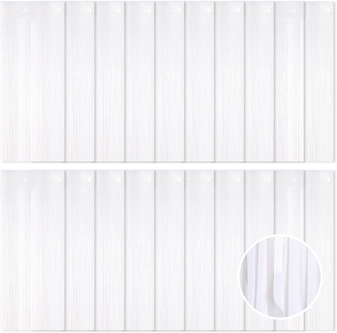 20 Pack White Foil Fringe Curtains 3.2ft x 8.2ft Fringe Backdrop Curtain by Ohiyoo