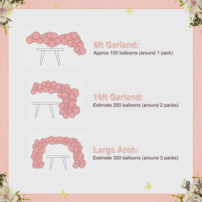 Dusty Pink Balloon Arch Kit Retro Blush Pink Balloon Garland Kit | 126Pcs - Image 8