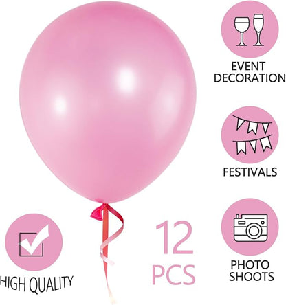 Pink Balloons 18 Inch 12 Pack Large Latex Party Balloons Round Helium Balloon - Image 2