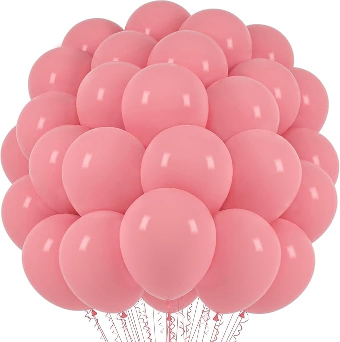 Voircoloria 66pcs Retro Pink Blush Pink Latex Party Balloons, 12inch | by Voircoloria