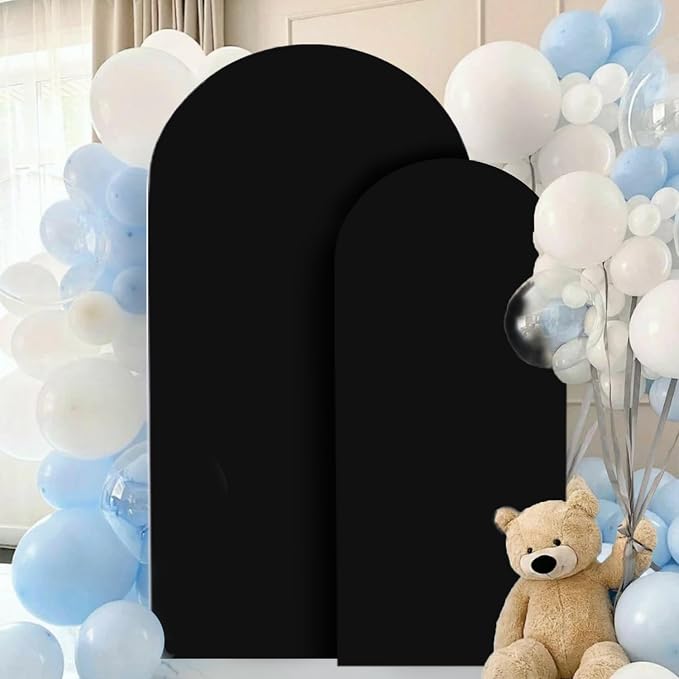 FANPROMS Wedding Arch Cover Black Arch Cover 6FT 7.2FT Spandex Arch Backdrop - Image 5