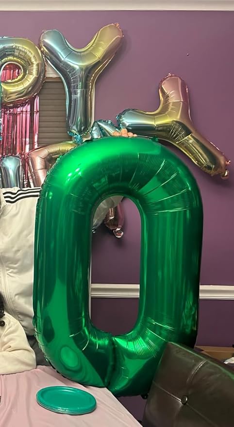 0 Balloon 40 inch Dark Green Number Balloons - Image 2