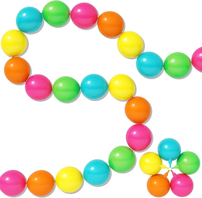 Neon Linking Balloons, Colorful Quick Linked Connecting Balloon by Govpy