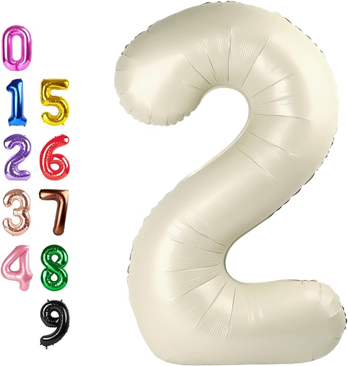 Number Balloons 2 Balloon 40 inch Cream by Enyeopd