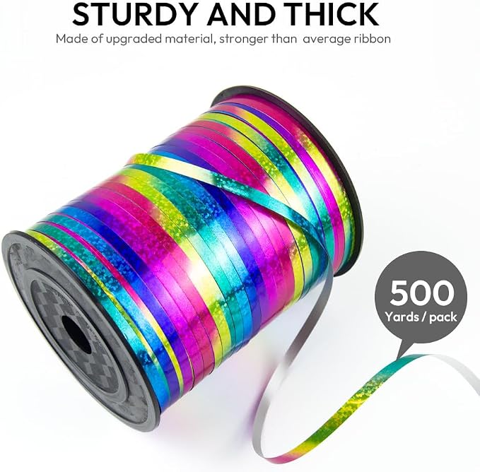 500 Yards Curling Ribbon for Gift Wrapping, 3/16" Balloon String for Christmas - Image 2
