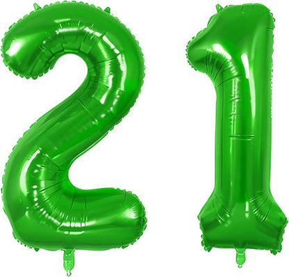 Number 21 Balloons for 21st Birthday Party Decorations, 0-100 Large No.21 by Joycard