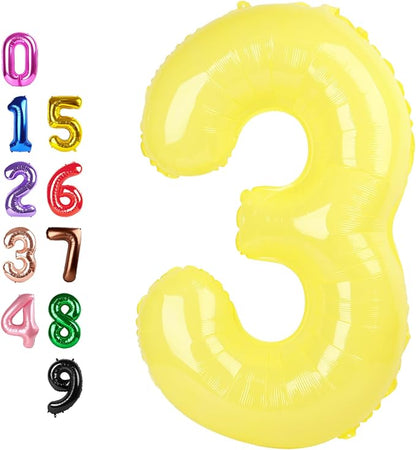 Number Balloons Yellow 3 Balloon 40 inch by Enyeopd
