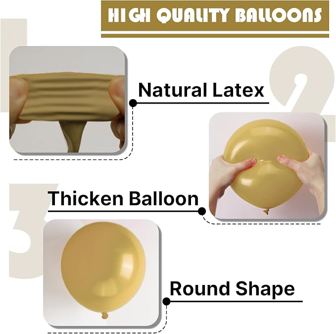 PartyWoo Tan Balloons 100 pcs 12 Inch Light Brown Neutral Boho Coffee Latex - Image 8