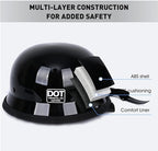 German Style Skull Cap Adult Men Women Half Shell Helmet, DOT Approved Retro Face Helmet for Cruiser Scooter Chopper