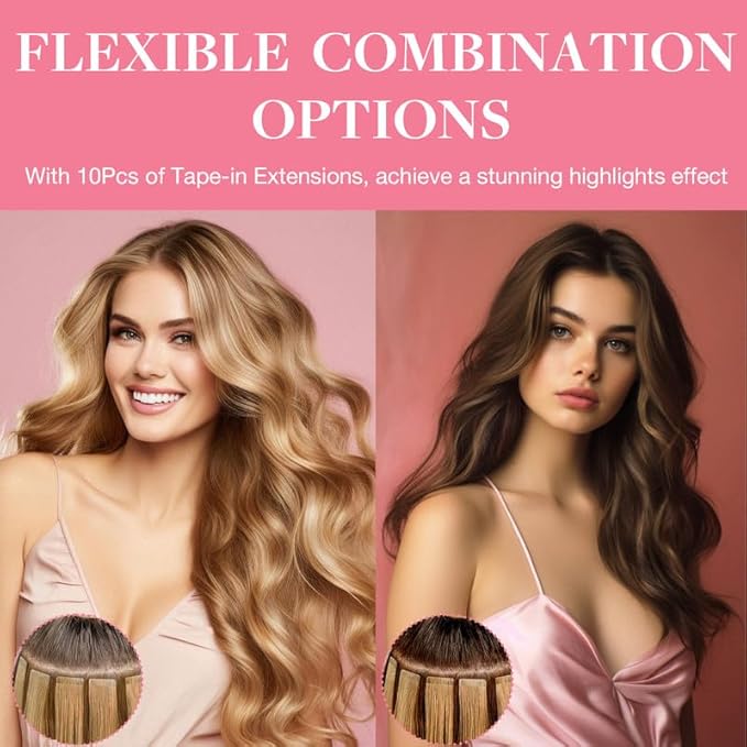 GOO GOO Tape in Hair Extensions Human Hair, 4A Chocolate Brown, 20inch 30g 10pcs, Skin Weft Seamless Invisible, Silky Straight with Thick Ends, Remy Human Hair