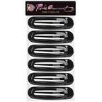 RC ROCHE 6 Pcs Flat Claw Hair Clips for Women Alligator French Barrette Long Thick Hair Duckbill Curved No Slip Grip Lay Flat Side Slide Firm Classic Styling, Large Black
