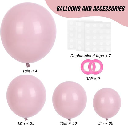 RUBFAC Dusty Pink Balloons 129pcs Different Sizes Pack of 18 12 10 5 Inch | - Image 2