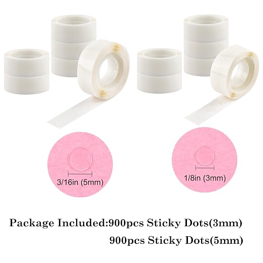 Briartw 900 Pcs 3/16in & 900 Pcs 1/8in Clear Mini Glue Point Dots, Ultra Thin - Image 2