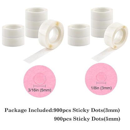 Briartw 900 Pcs 3/16in & 900 Pcs 1/8in Clear Mini Glue Point Dots, Ultra Thin - Image 2