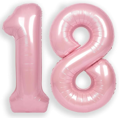 RainbowQ Pink 18 Balloon Number 40 Inch 0-40 Foil Large Balloons | Big Mylar 18 by RainbowQParty