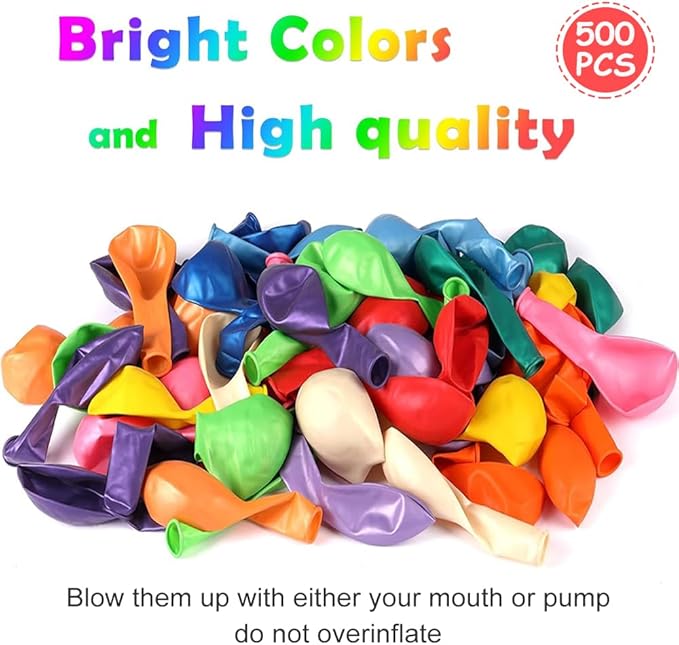 500 Pcs Balloons Assorted Color, 10 Inch - Image 2