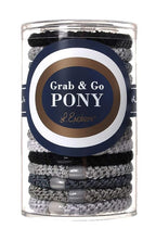 Black, Silver and White Hair Ties for Thick Hair, Grab & Go Pony Tube, 15 Pack, Light Silver Metallic Pack, Thick No-Crease Bands with Strong Hold, Damage-Free Design | L. Erickson