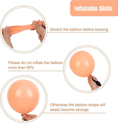 RUBFAC Peach Balloon Arch Kit Different Sizes Pastel Orange Balloons 129pcs | - Image 4