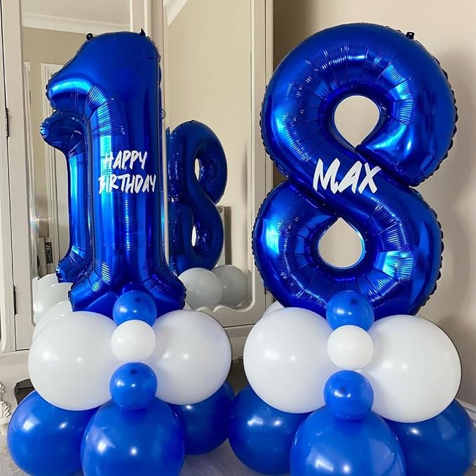 Navy Blue 18 Balloon Numbers, 40 Inch Dark Blue 18 or 81 Birthday Balloons - Image 3