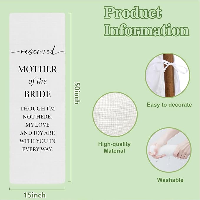 Reserved Mother of the Groom Memorial Wedding Chair Sign Banner - Image 3