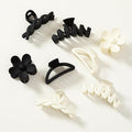 8PCS Hair Clips for Women, Flower Claw Clips for Thick Hair, Non-Slip Hair Accessories with Multi-Styles, Neutral Colors Hair Claw Clips and Variety Pack, Ideal for Girls