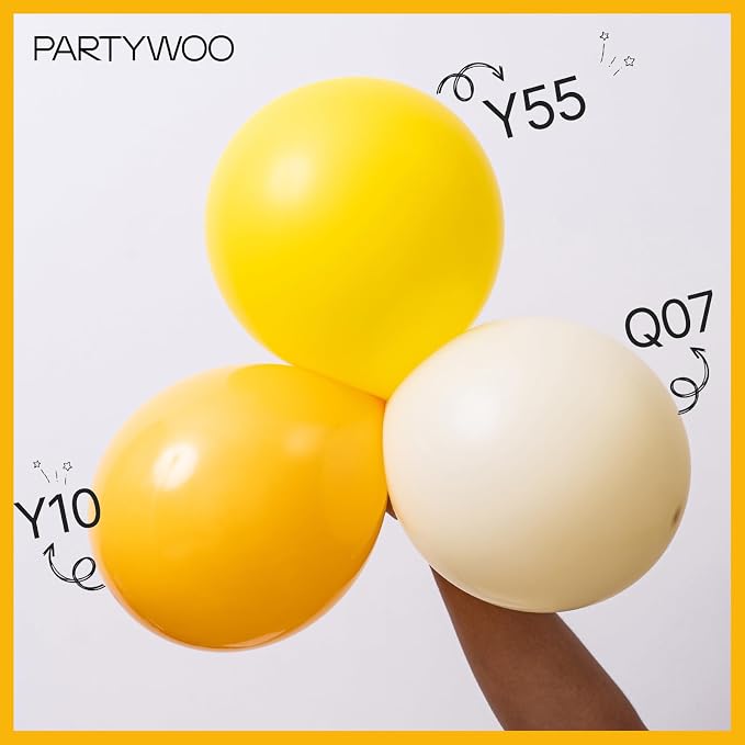 PartyWoo Yellow Mustard Yellow fall Latex Helium Balloons 50pcs | Balloons - Image 5