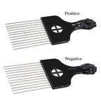 2 Pack Afro Comb and Metal Wig Detangler - Braid Styling Comb for Detangling and Styling Hair, Hair Pick