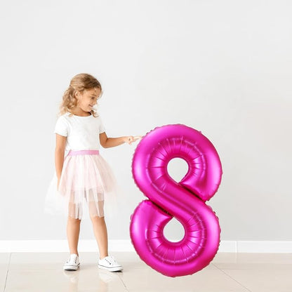 Hot Pink 6 Balloon, 40 Inch Number 6 Balloon, 6 Birthday Balloon Decorations - Image 6