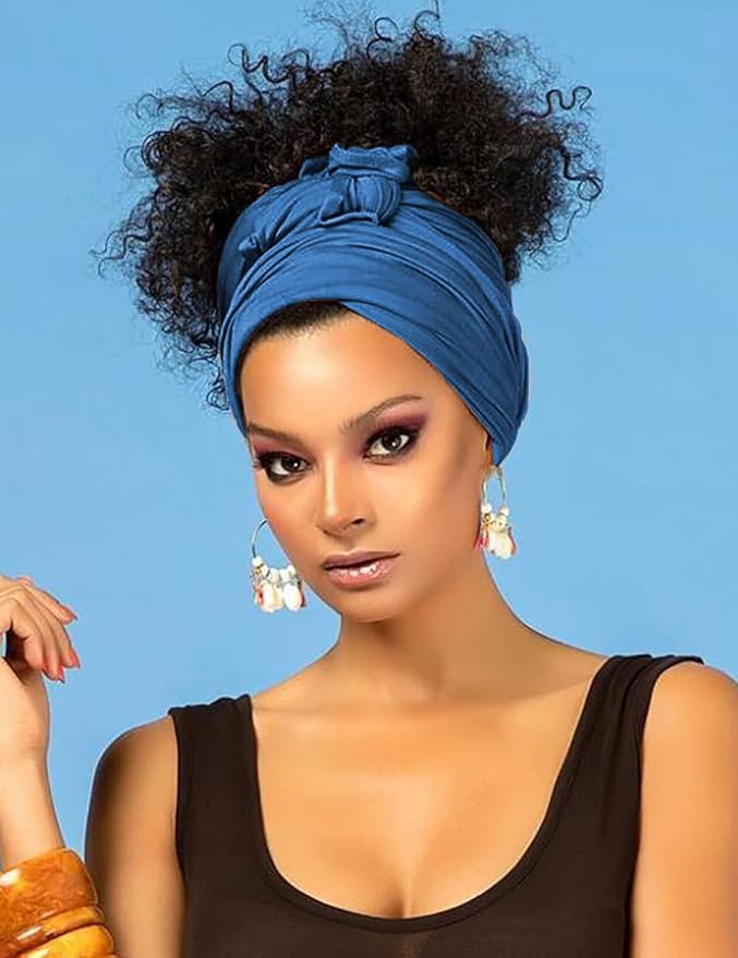 Harewom Head Wraps for Black Women Stretch Head Scarf Long African Hair Wraps Turban Headwraps Jersey Headbands