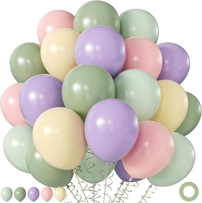 Pastel Balloons for Wildflower Baby Shower Birthday Decorations | 60Pcs 12Inch by JOYFLOAT