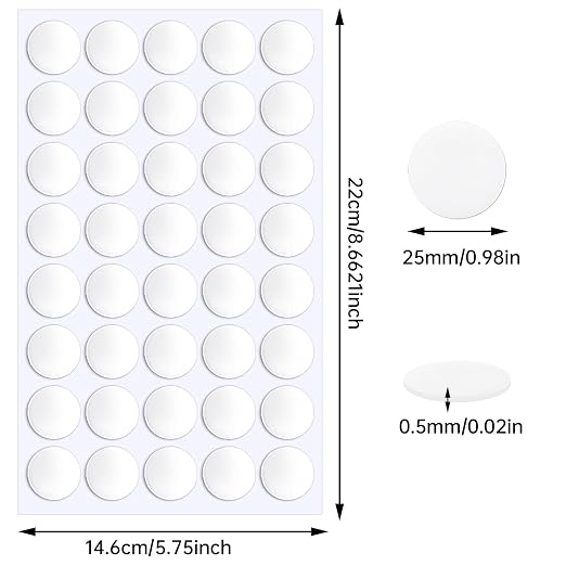 JANYUN 280 Pcs Sticky Dots, 25 mm Round Putty Clear Adhesive Tape | Double - Image 2