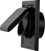 NO-PEST VENT, Exclusive Dual Door Dryer Vent Cover Outdoor 4 inch with Collar, Made in USA w Highest UV Resistant Plastic in any Outdoor Vent Cover (Onyx, 4" Plastic WIth Collar)