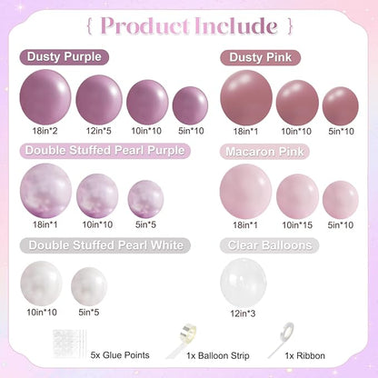 Pink and Purple Balloon Arch Kit - Image 2