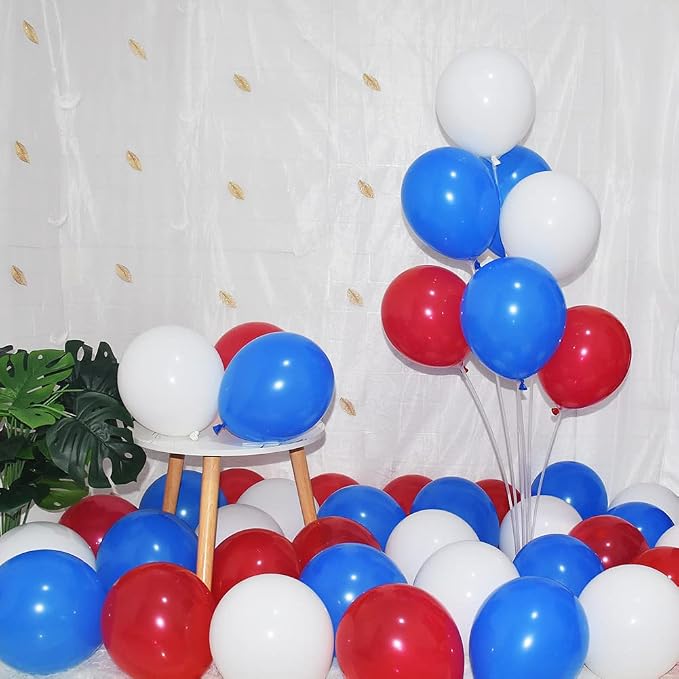 300 Pack Red White and Blue Balloons by BAOKUANHU