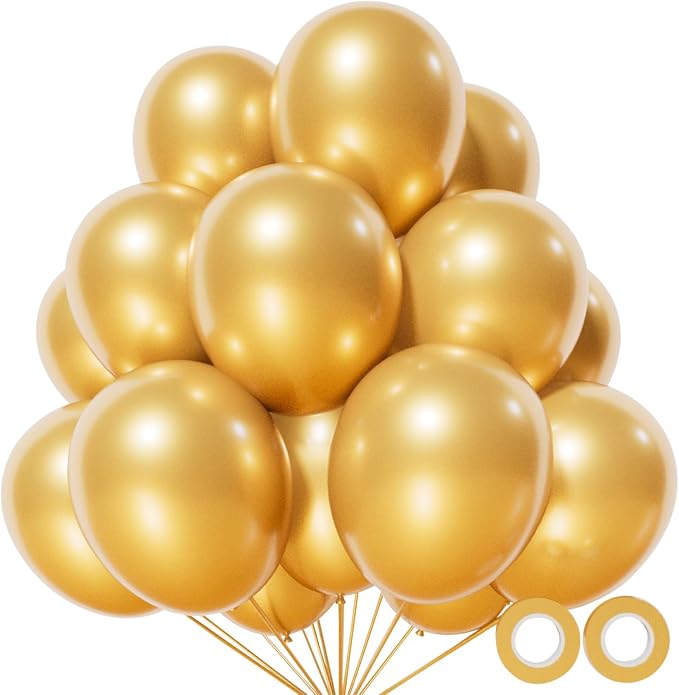 110pcs Gold Balloons, Metallic Gold Latex Balloons 12 inch, Globos Dorados by KUULBELAballoons