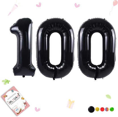 40 inch Number Balloon 0-9 Black Large Number 100 Balloons, Digital Balloons by Smlpuame