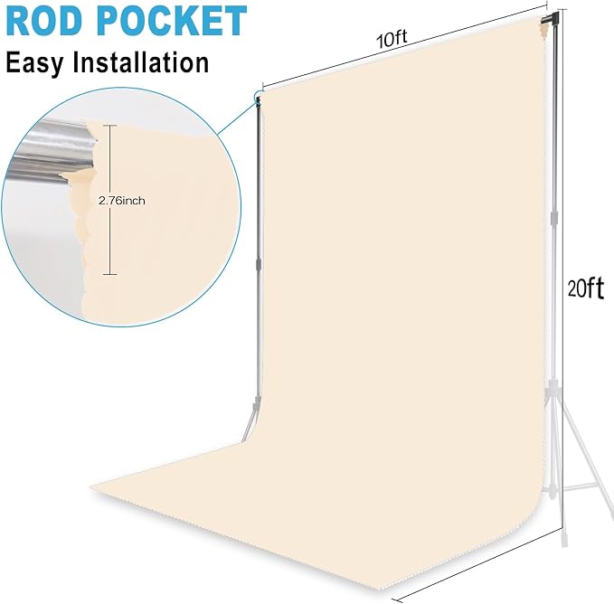 Cream Photography Backdrop for Photoshoot, 10x20 FT | Versatile Studio Photo - Image 7