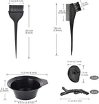 7 Pcs Professional Salon Hair Coloring Dyeing Kit Mixing Bowl, Angled Comb, Hair Dye Color Brush, Earmuffs and Hair Clips