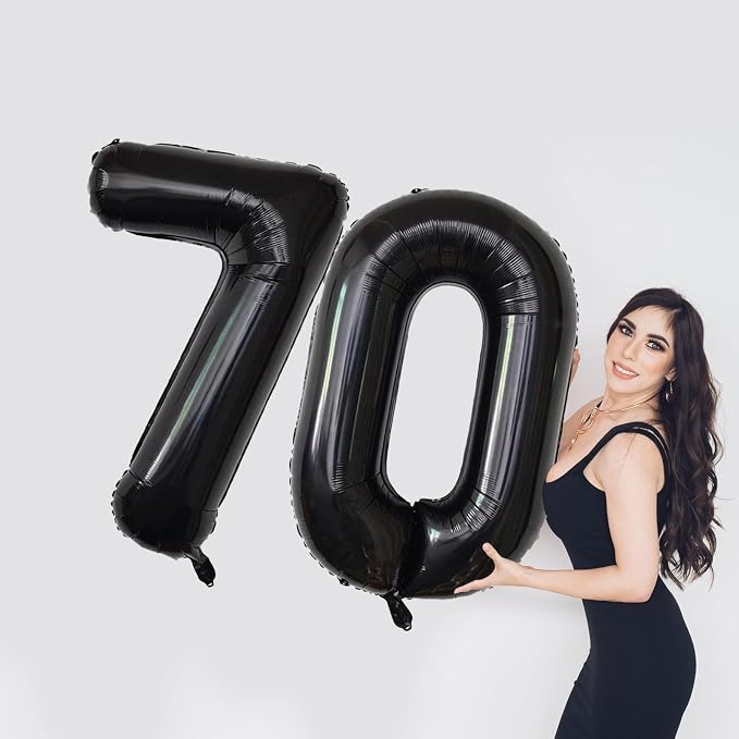 Number Balloons Black Party Balloon - Image 7