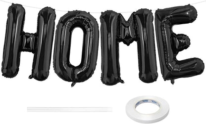 Black HOME Balloons, 40 Inch HOME Letter Balloons Home Balloon Banner by BBPOOL