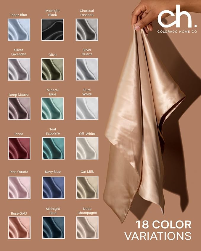 SUNDAYSILKS™ Premium Silk Pillow Cases | 100% Mulberry Silk Pillowcase with Zipper, All Sides Real 22 Momme Grade 6A Silk, Standard Queen, King Size [Rose Gold]