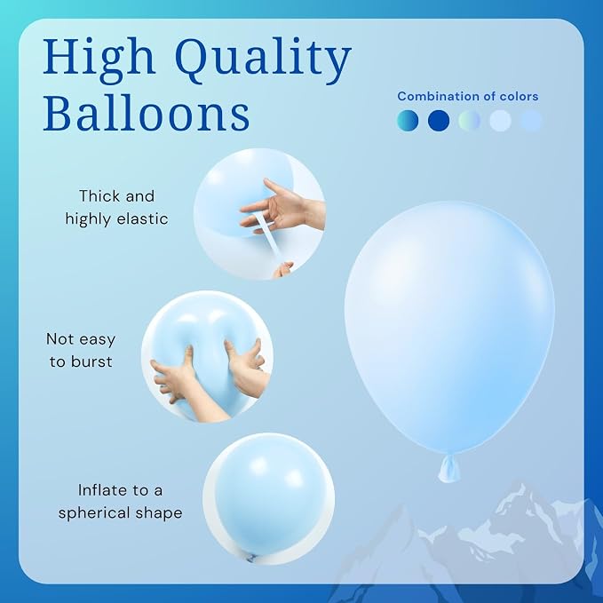 BAUANOOY Blue Balloons Metallic Blue Balloon, Graduation, Birthday Party - Image 3