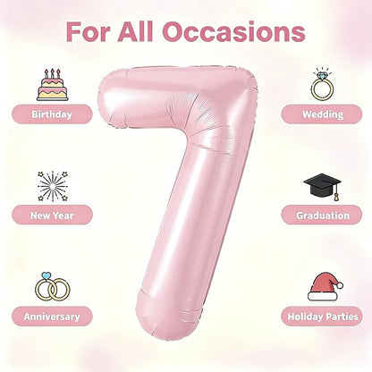 Number Balloons Pink Party Balloon - Image 5