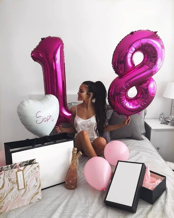 Number Balloons 40 Inch Rose Purple 7 Balloon - Image 3